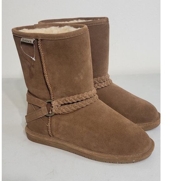 Bearpaw Boots Womens 10 Brown Suede Warm Winter Casual Mid-Calf Boots NWOT - Picture 1 of 12